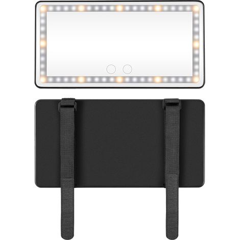 Miroir pare-soleil rechargeable avec LED (3 modes d'éclairage) interrupteur tactile – 26 x 13,5 cm Miroir de courtoisie résistant aux rayures pour voiture universelle