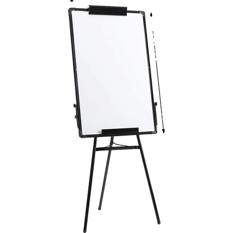 Tableau blanc, Surface magnétique, Hauteur réglable, Noir (1/2)