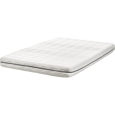 Colchón de espuma viscoelástica con funda extraíble de poliéster blanco 140 x 200 cm Jolly (1/5)