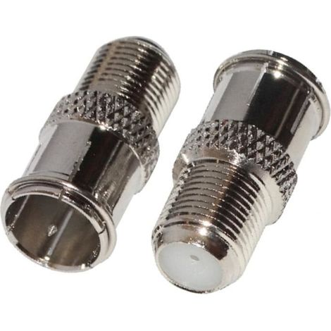 Connecteur F - AERZETIX - 2X - Réparateur rapide - Mâle-femelle - Compatible TV/Satellite/Antenne