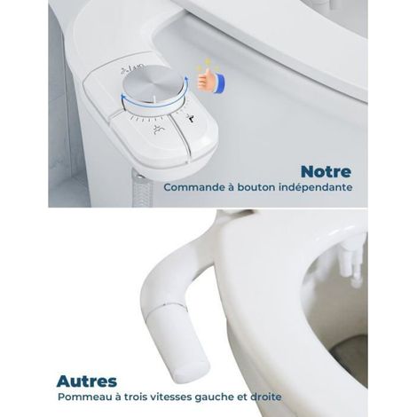 Bidet Toilette - Non Électrique - Double Buse Rétractable - Pression Réglable - Pour WC Standard - 1 Pièce (1/5)