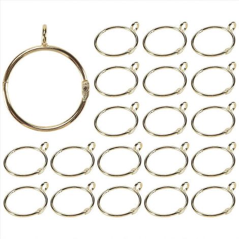 20 boucles de rideaux en métal doré avec œillet pour crochets (1,5 pouce) (1/5)