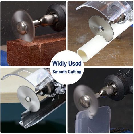 Disques de Coupe pour Outil Rotatif, Lames de Perceuse à Disque, Mini Lames de scie en acier rapide Circulaire pour la Coupe du bois, Plastique et Métal (1/3)