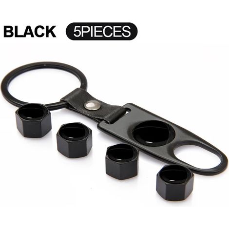 Bouchons de valve de pneu (noirs) avec clé et capuchon anti-poussière, compatibles avec les modèles 323, CX-5, 2, 4, 5, 6, 7, 8, CX5 et CX3. Accessoires inclus. (1/5)
