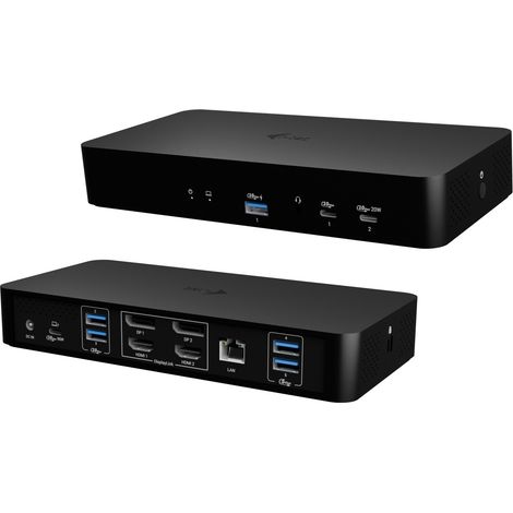 i-tec CAINTGDUAL4KDOCPDIT base para portátil y replicador de puertos Alámbrico USB 3.2 Gen 1 (3.1 Gen 1) Type-C Negro (1/4)