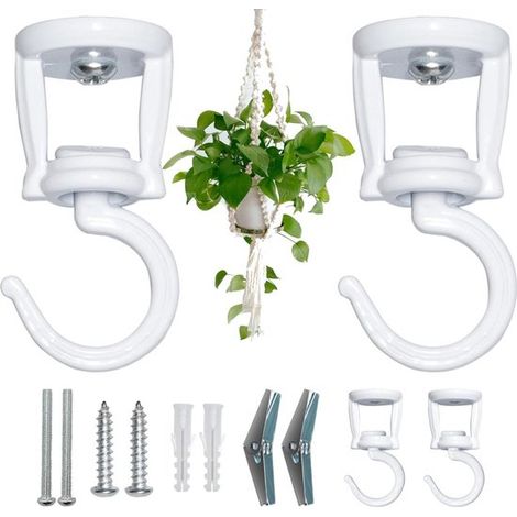 Ganchos para plantas - Ganchos de pared para colgar - Decoración - Gran capacidad de carga - 2 piezas - Blanco (1/5)