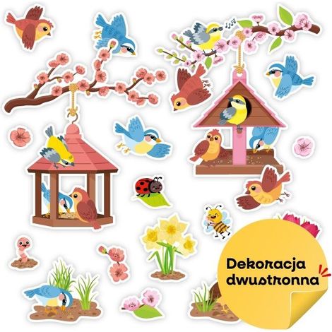 Decoración de primavera: comederos para pájaros en una rama (20 unidades)