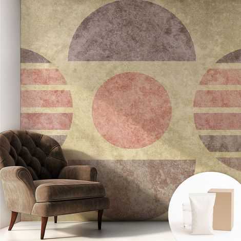 Tapete Vliestapete mit Kleber - Fototapete mit Motiv - Wandtapete modern - Wandgestaltung Geometrische Formen 250x250 cm (1/5)
