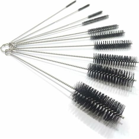 10er-Pack Nylon-Reinigungsbürsten für Röhrchen für kleine Räume, Strohhalme in verschiedenen Größen,