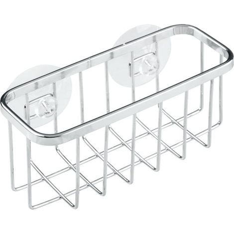 Porte-éponge - Rangement d'évier en métal avec revêtement inox - Support pour éponges métalliques et autres éponges - Argent mat (1/5)