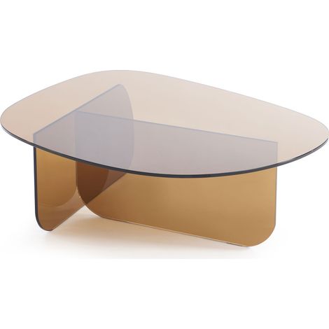 Table basse organique en verre L100cm - Verre ambré - Tila (1/5)