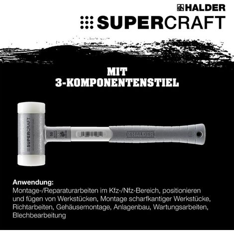 HALDER Schonhammer SUPERCRAFT 50mm rückschlagfrei mit 3-Komponentengriff (1/5)