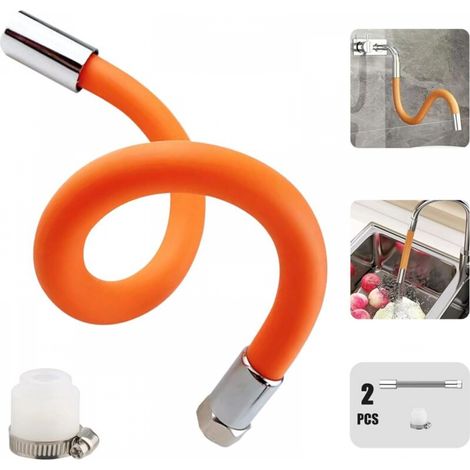 Tube d'extension de robinet, tuyau d'extension pivotant à 360 degrés, tube de robinet flexible/moulable/flexible, port en mousse anti-éclaboussures, outils de cuisine/salle de bain/jardinage (1/3)