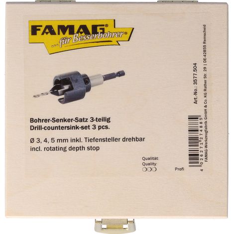Famag Bohrer-Senker-Satz mit Tiefenanschlag (1/5)