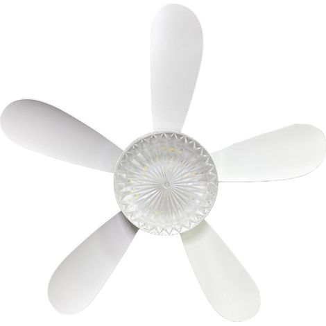 Ventilatore da soffitto E27 con 5 luci, silenzioso, dimmerabile, ideale per camera da letto o cameretta dei bambini. (1/4)