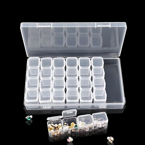 Boîte de rangement vide Kiplyki Wholesale 1 Set 28 Décorations pour outils à ongles en plastique à motif treillis (1/5)