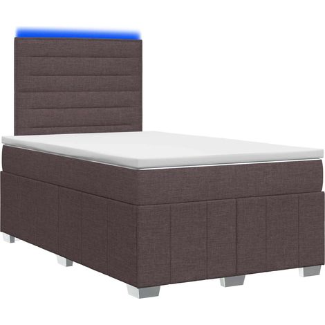 Maison Exclusive - Letto Box Spring LED con Materasso Marrone Scuro 120 x 190 cm (1/5)