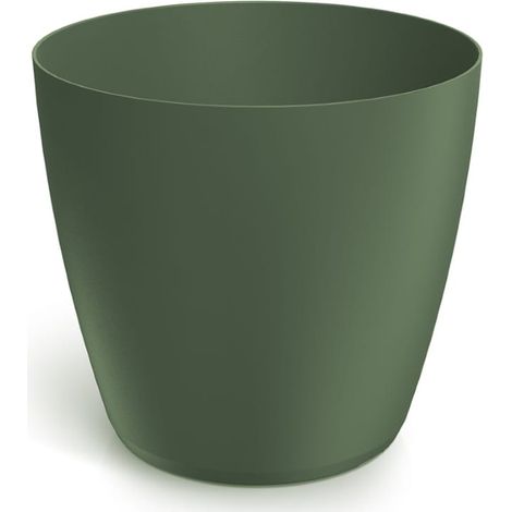 Vaso da fiori in plastica verde scuro 19,8x18,2 cm coperchio liscio Mate