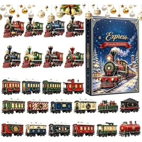 Compte à Rebours de Noël Ornement Pendentifs de Fête Ferroviaires Plats en (1/5)