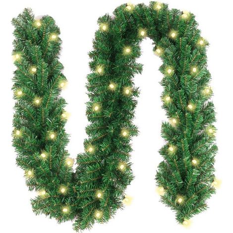 Guirnalda De Navidad Verde Con Luces Led - 200 Luces Cálidas - 2,7 M - Para Interior Y Exterior - 2 Unidades (1/5)