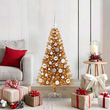vidaXL Árbol de Navidad Dorado 120 cm PET (1/5)