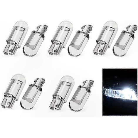 10 Stück T10 12V COB LED-Lampen für Innenraumbeleuchtung im Auto, 6000K Weiß, Instrumentenbeleuchtung, Ersatzlampen für Autos, hohe Helligkeit (1/5)