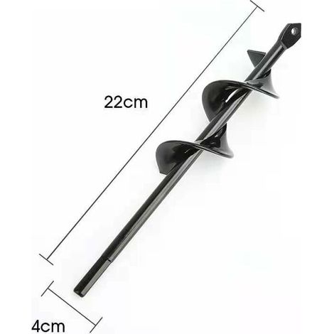 Perceuse, perceuse de sol pour l'installation de clôtures, perceuse à main, petite perceuse à barre de torsion, accessoires de jardin, ameublissement de plantation de fleurs (noir - diamètre 4 cm x lo (1/5)