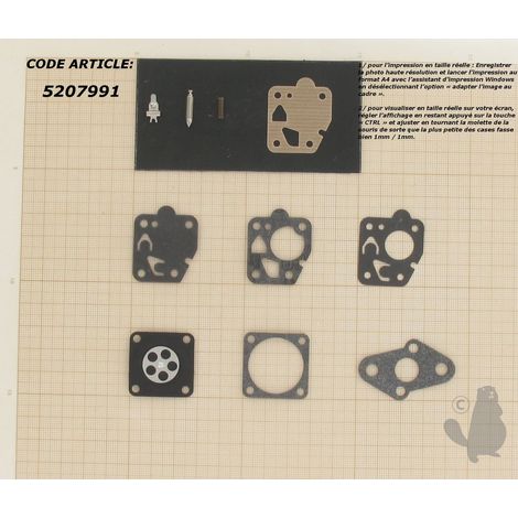 Kit de reparación de membranas y juntas para carburador compatible con motores Homelite St80, St100, St120, St160, St200, Hk24, Hk33