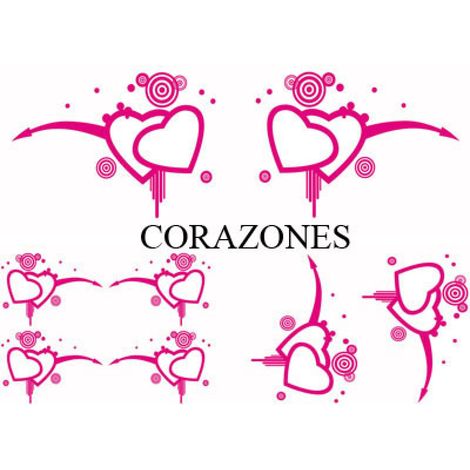 Set Adhesifs -ELEMENT CORAZONES- Rose - Car Deco