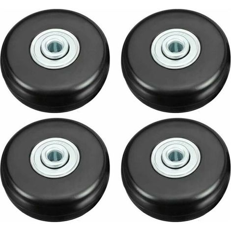 Roulette Valise, Bagage Valise Réparation Roulette Charge Lourd 50mm Muette Caoutchouc Universelle Pivotante Roue Rechange Transport Remplace Roulette 4PCS pour Valise/Bagage/Sac à Dos/Voyage
