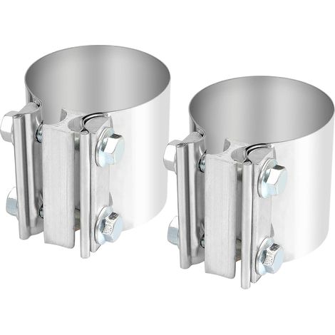 collier echappement 3.0 pouces (76.2mm),connecteur bout à bout virole de serrage d'échappement en acier inoxydable 2 pièces (1/5)