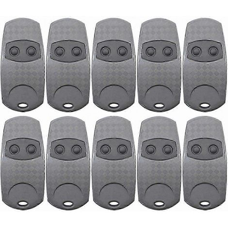 Lot de 10 télécommandes universelles de portail 433,92 MHz compatibles modèles 432EE, remplacement sans fil pour ouverture de garage, fréquence standard, kit multiprise. (1/5)