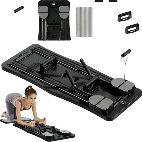 Planche à glisser d'entraînement, bandes de résistance, entraînement complet du corps, noir (1/2)
