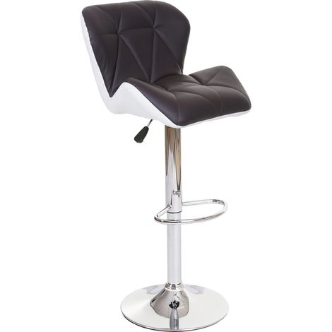 2er-Set Barhocker HHG-156, Barstuhl Tresenhocker, Kunstleder braun