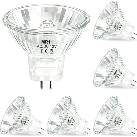 Ampoule Halogène MR11 GU4 12V 20W, Ampoule Spot 35mm GU4 Dimmable avec Couvercle en Verre, Blanc Chaud 2700K Projecteur à Base Bi-Pin pour Encastré, Éclairage Paysager, Lot de 6 (1/5)