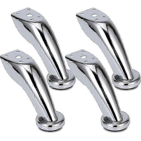 Ensemble de 4 pieds de meubles épais en acier inoxydable chromé, compatibles avec canapés, chaises, tabourets et armoires - compatibles avec YuJi 26-27 (1/5)