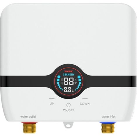 Chauffe eau électriques 220V 6500W, Chauffe eau électrique sans réservoir, Petit chauffe eau instantané électrique économie d'eau Avec écran numérique, Pour cuisine, salle de bain, lavage (1/5)
