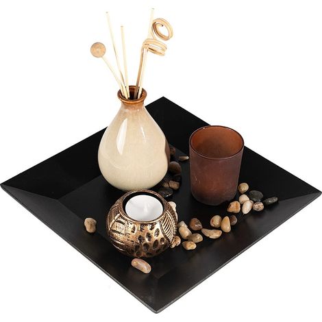 Plateau Bougie Déco Zen-Décoration d'Intérieur-24x20 cm (1/3)