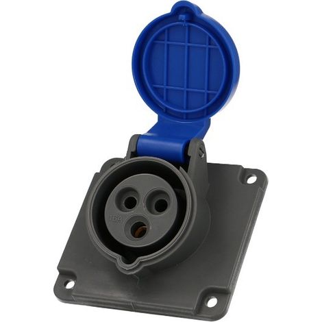 Solera – Socle femelle CEE monophasé 3 x 16A – Indice de protection IP44 – Pour installation électrique en extérieur – Incliné (1/5)