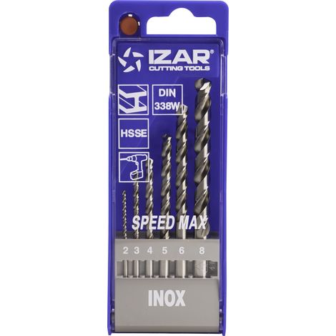 Juego Brocas 2-3-4-5-6-8 HSSE Inox (1020) DIN338 6-UDS. -1462- IZAR (1/3)