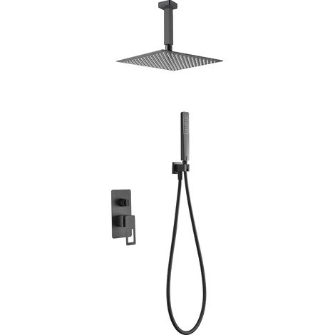 IMEX - columna ducha empotrada con grifo negro