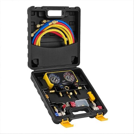 Manomètre pour climatiseur compatible avec les fluides frigorigènes R134a, R12, R22 et R502. (1/5)