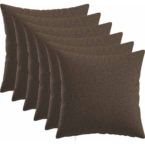 Housse de coussin 6 pc HEERLEN Taupe 40 x 40 cm Tissu vidaXL