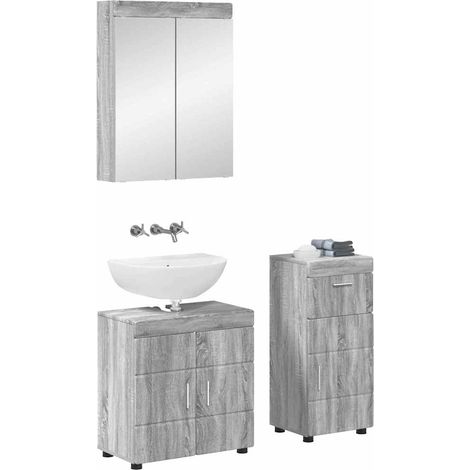 Maison Exclusive - Badezimmermöbel-Set mit Regal TULUM Graues Son
