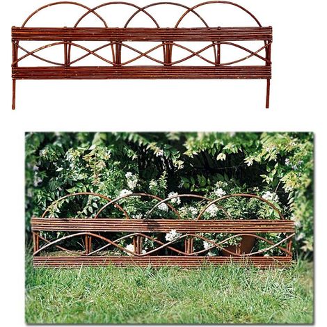 Multipack 6 pz bordo ornamentale per giardino in salice mezzo cerchio