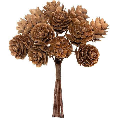 Piovaccari Mazzolino 12 Pigne Natale H 11 Cm Natural