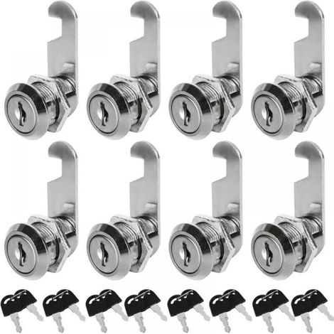 8 cylindres de serrure universels en acier inoxydable - 30 mm, compatibles avec une seule clé (1/5)