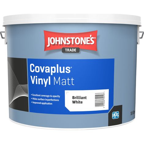 Johnstones Trade Covaplus Vinyl Matt - Brilliant White - 10 Litre