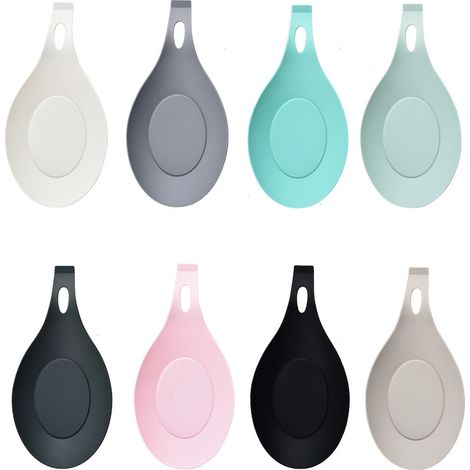Lot de 8 repose-cuillères/accessoires de cuisine en silicone, résistants à la chaleur et antidérapants, de différentes couleurs, pour cuillères, spatules et ustensiles de cuisine