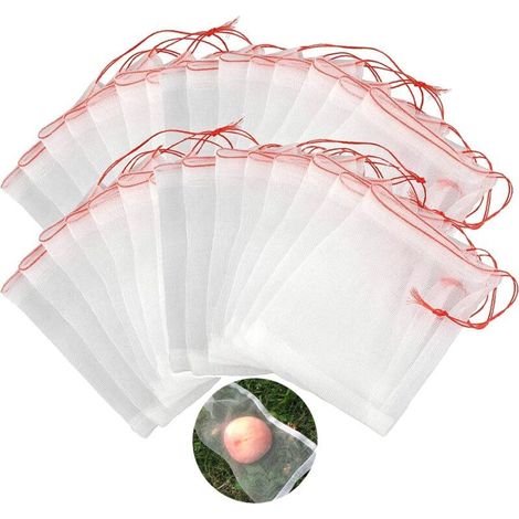 Lntyq 30 Pièces Sac de Protection Fruits,Sac de Protection de Raisin Sac Insectes Nylon Sac Organza avec Cordon Sac de Protection Des Raisins Sac en Filet de Jardin pour Plantes Fruitées (3020cm) (1/5)